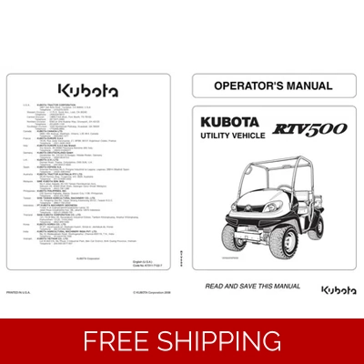 KUBOTA RTV 500 OPERATORS MAINTENANCE MANUAL